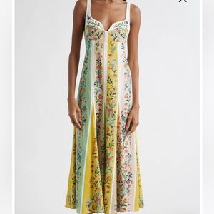 FARM Rio Yellow and Green Sleeveless Maxi Dress